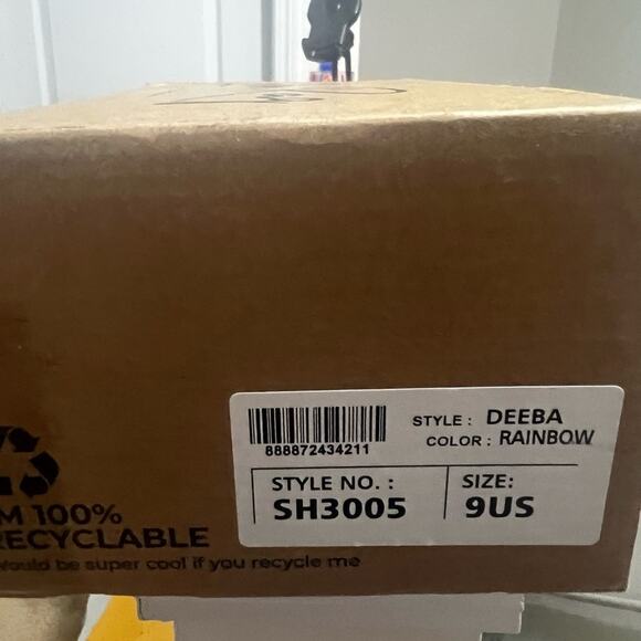 Rainbow Faux Leather Sandals London Rag Deena w Embellis Size 9 NIB - Picture 5 of 10